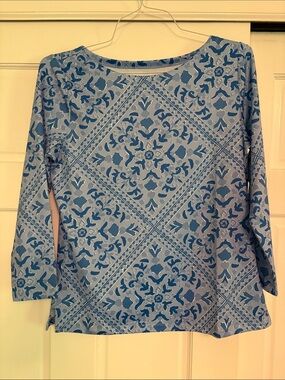 Vineyard Vines Blue Patterned Long Sleeve Tee